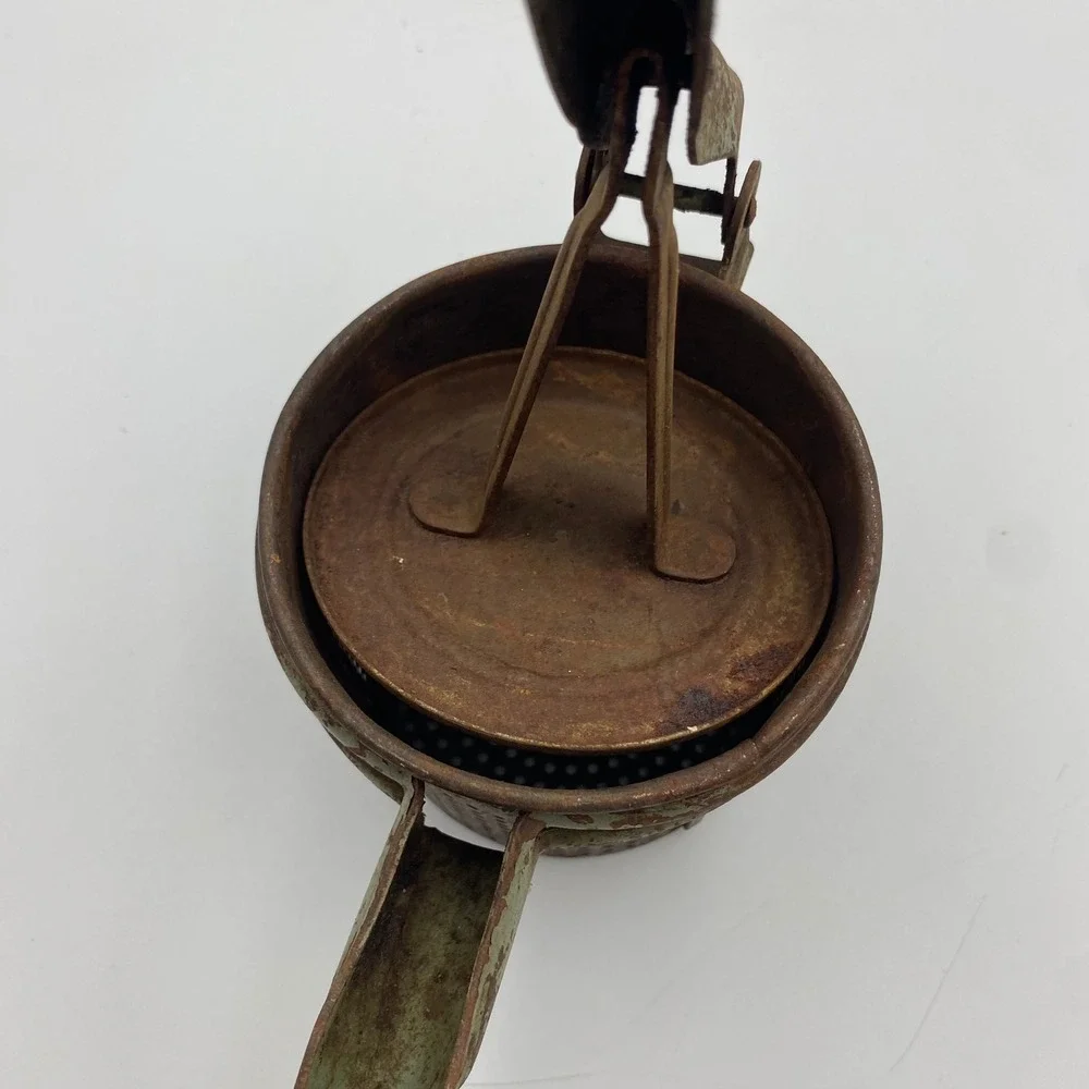Vintage 1940s 1950s Potato Ricer‎ Food Press Green Chippy Paint Rustic Primitive